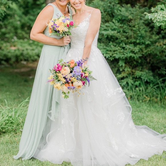 Azazie Bianca Dress - Color: Dusty Sage - Picture 6 of 6